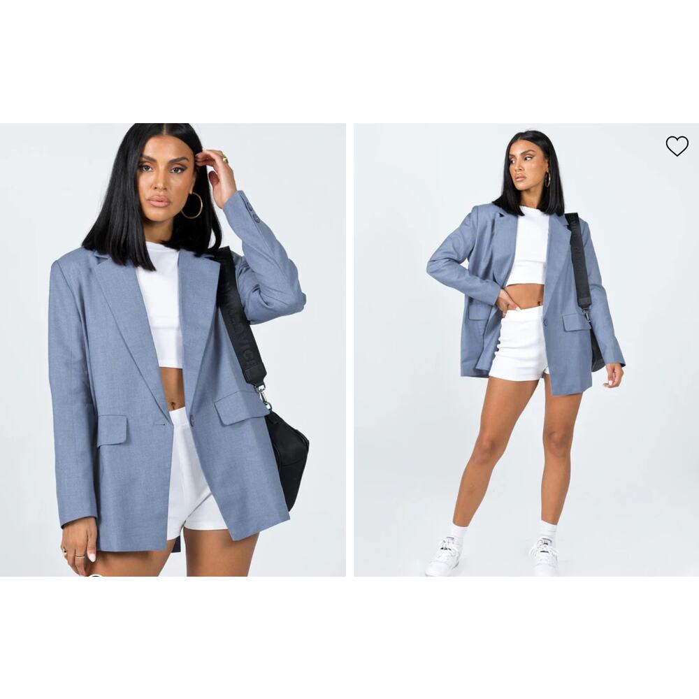 Lioness Welcome Jungle Light Baby Blue Oversized Blazer Light Academia Preppy 12